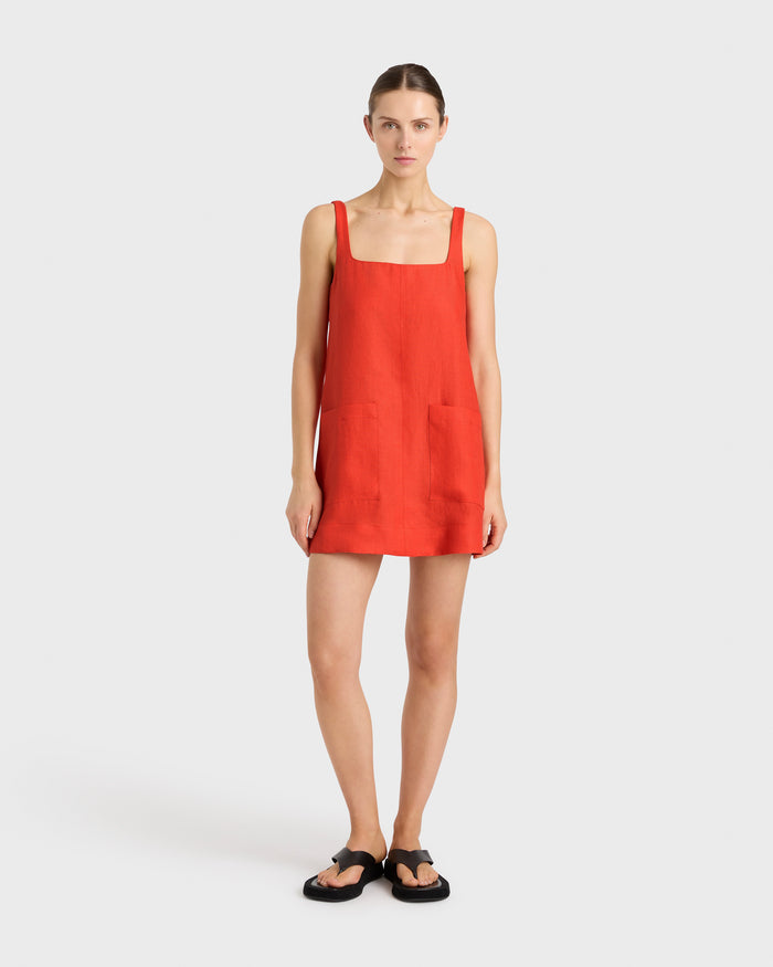 bondi born Delphi A-line Mini Dress - Scarlet