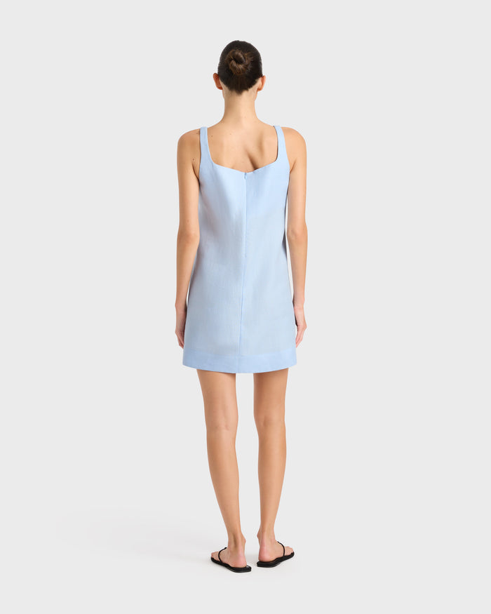 Bondi Born Delphi A-Line Mini Dress - Sky