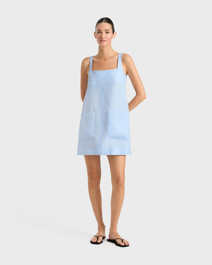 bondi born Delphi A-Line Mini Dress - Sky