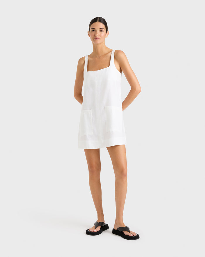 bondi born Delphi A-line Mini Dress - White