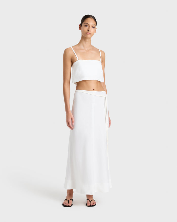 bondi born Delphi Crop Bodice - White