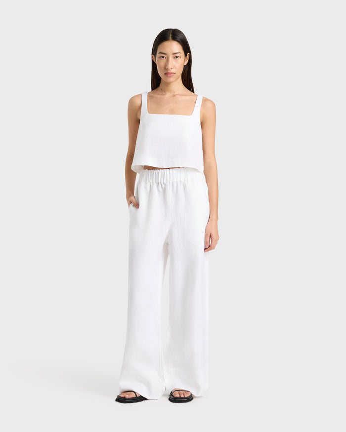 bondi born Delphi Cropped Top - White