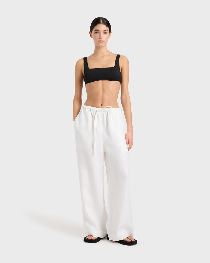bondi born Delphi Drawstring Pant - White