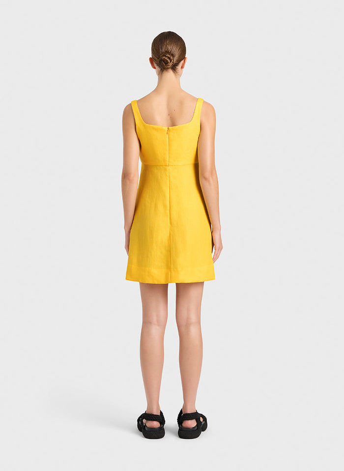 Bondi Born Delphi Empire Mini Dress - Daffodil