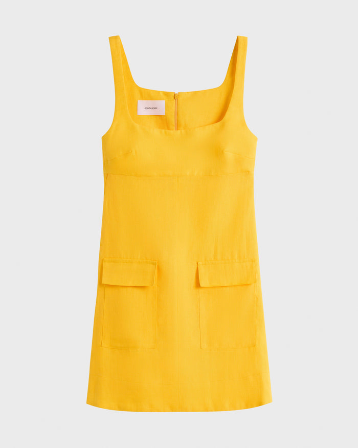Bondi Born Delphi Empire Mini Dress - Daffodil