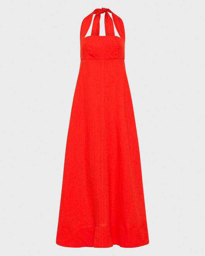 Bondi Born Delphi Halter Maxi Dress - Scarlet