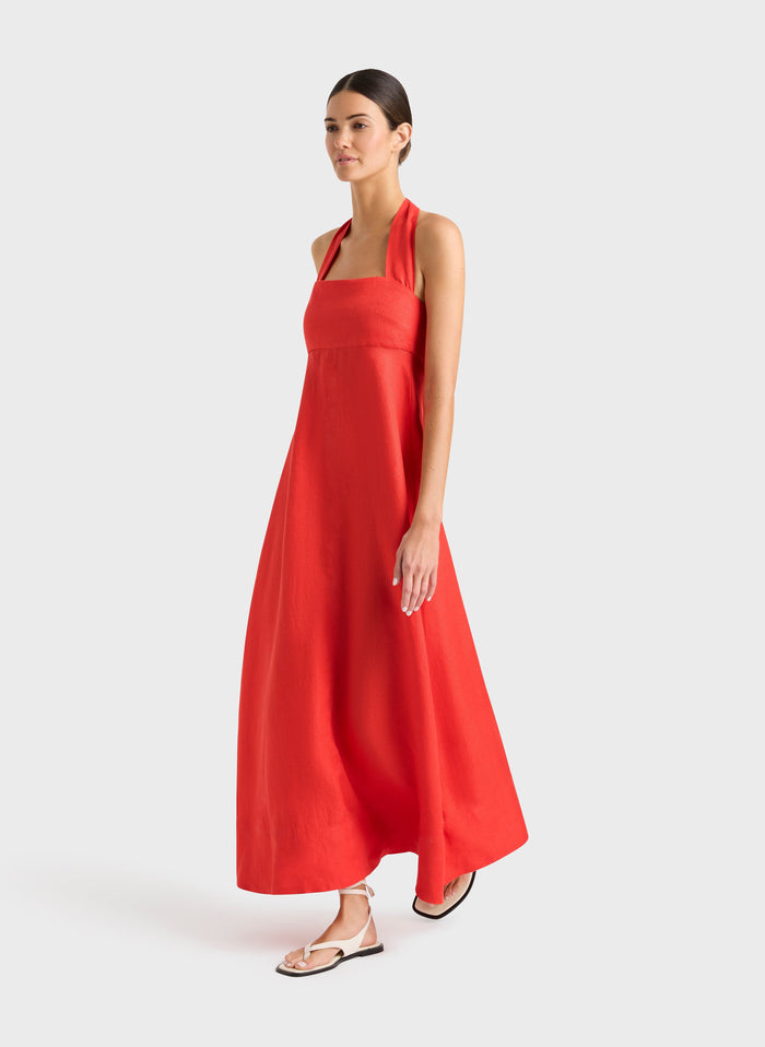 Bondi Born Delphi Halter Maxi Dress - Scarlet