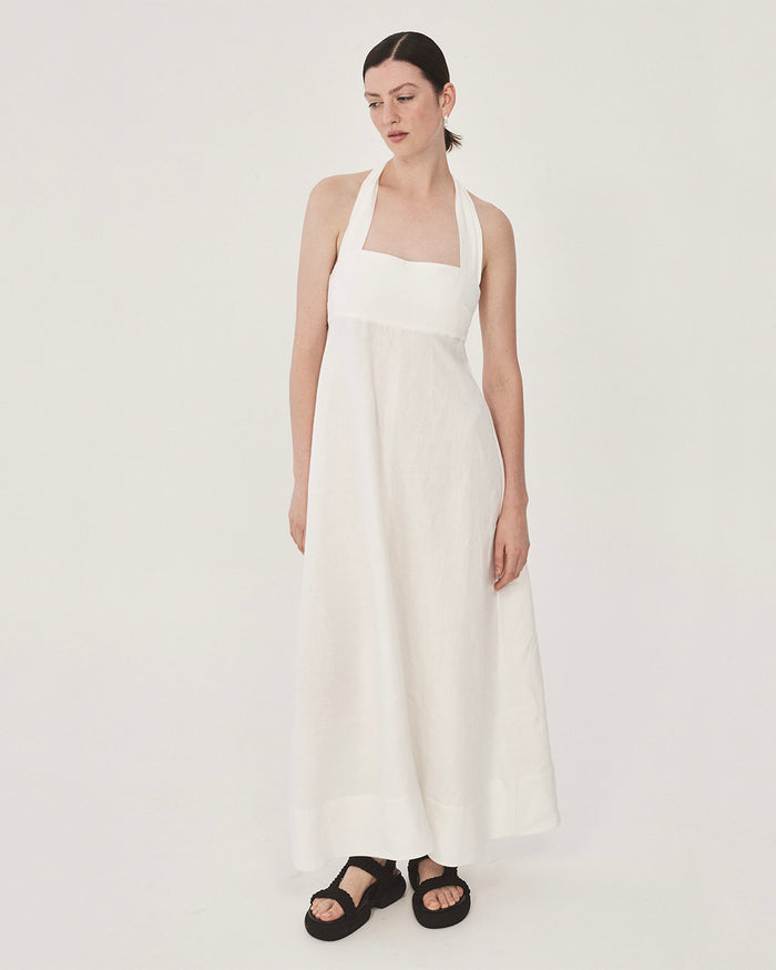 Bondi Born Delphi Halter Maxi Dress - White