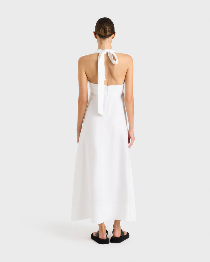 Bondi Born Delphi Halter Maxi Dress - White