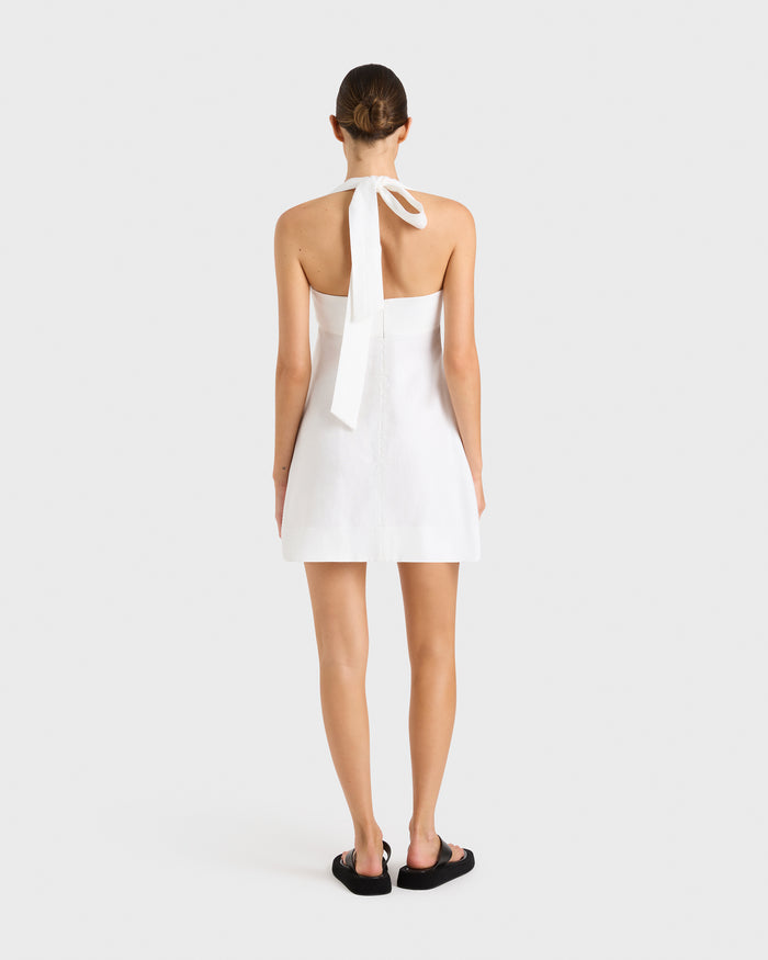 Bondi Born Delphi Halter Mini Dress - White