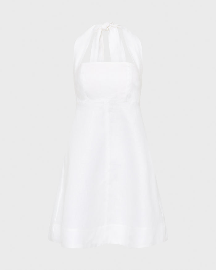 Bondi Born Delphi Halter Mini Dress - White