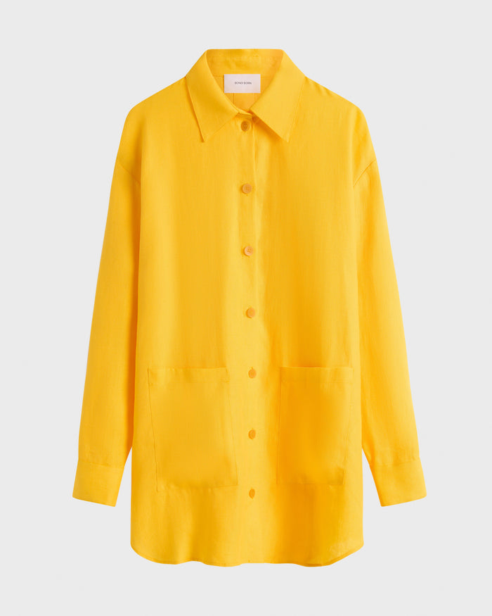 Bondi Born Delphi Oversize Shirt Dress - Daffodil