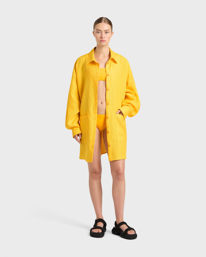 bondi born Delphi Oversize Shirt Dress - Daffodil
