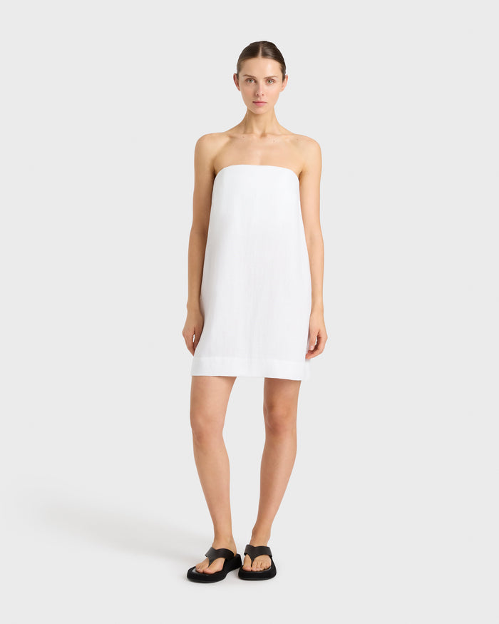 bondi born Delphi Strapless Mini Dress - White