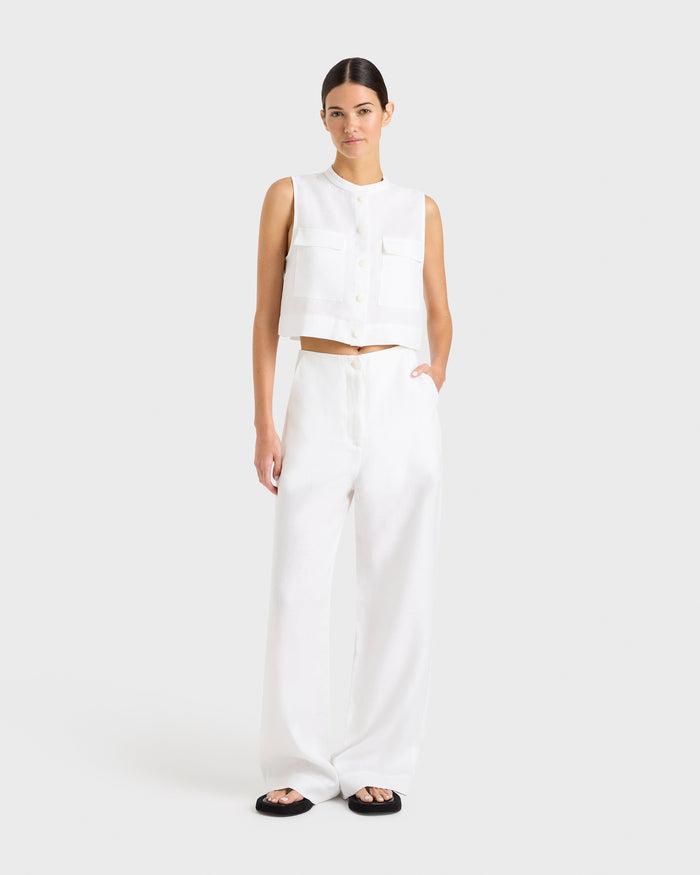bondi born Delphi Tailored Pant - White