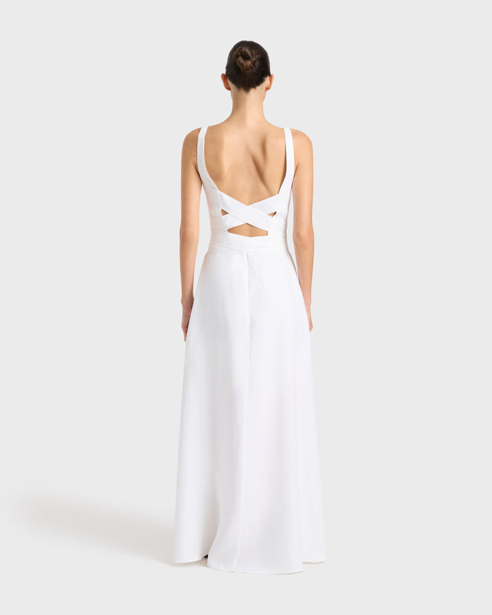 Bondi Born Delphi Tie Back Maxi Dress - White