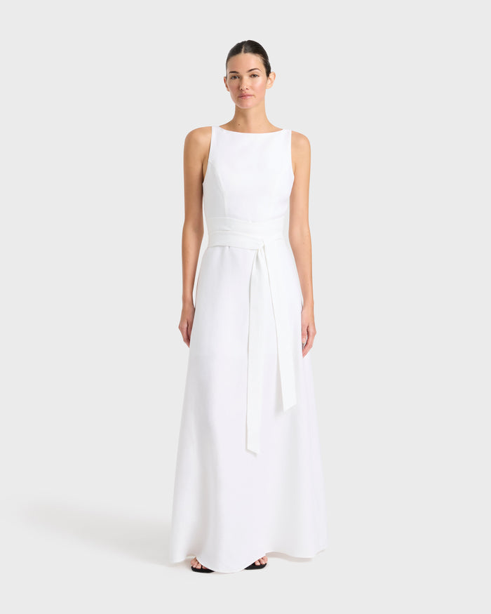 bondi born Delphi Tie Back Maxi Dress - White