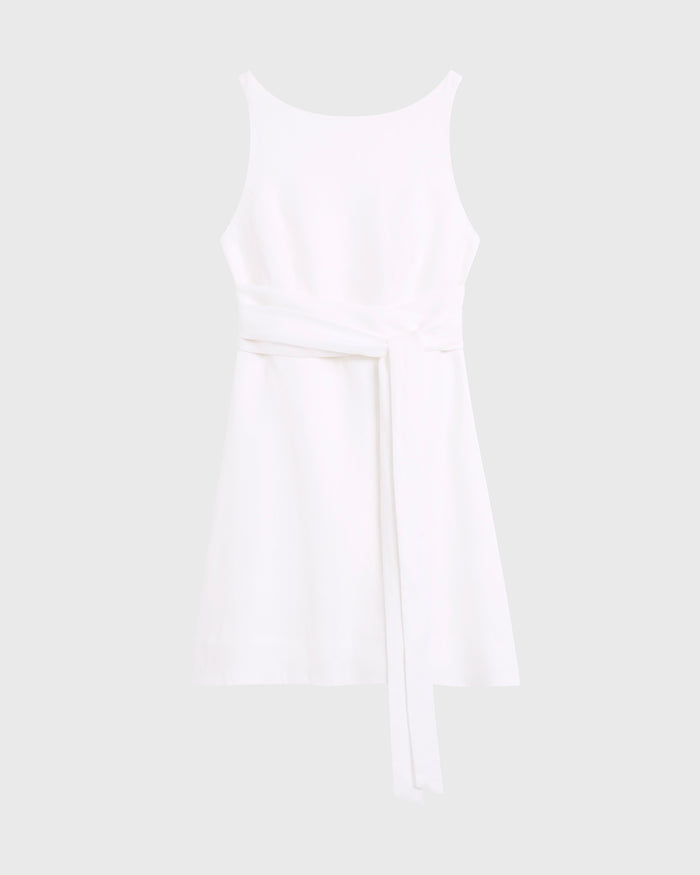Bondi Born Delphi Tie Back Mini Dress - White