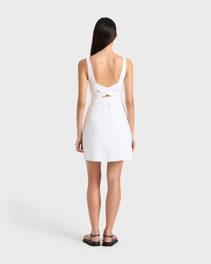 Bondi Born Delphi Tie Back Mini Dress - White