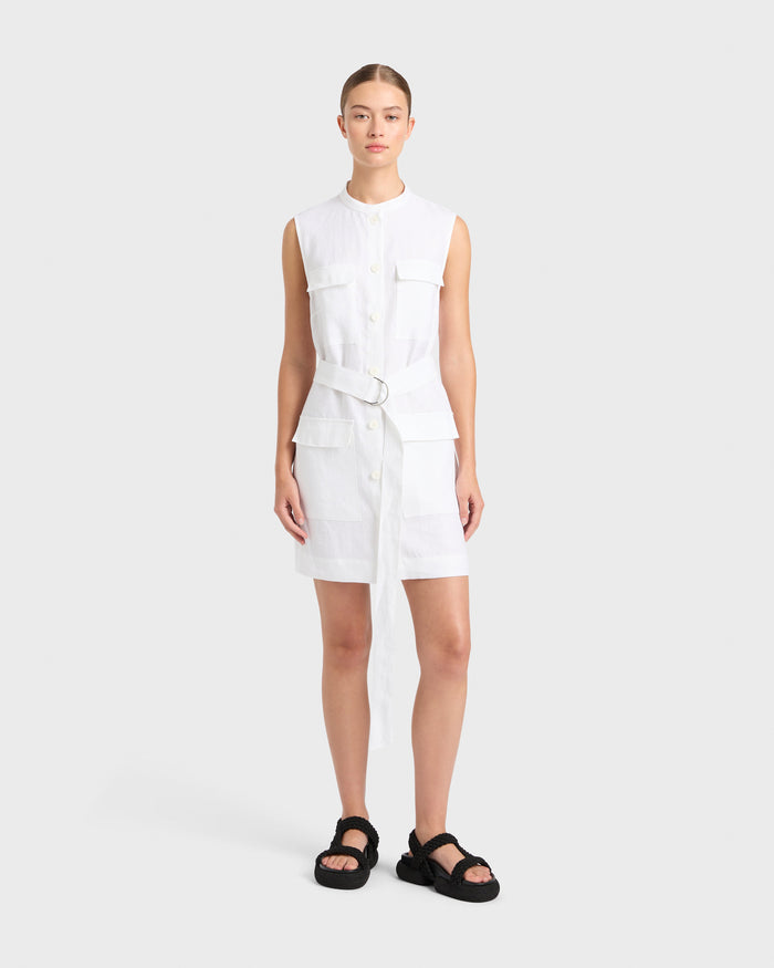 bondi born Delphi Utility Dress - White