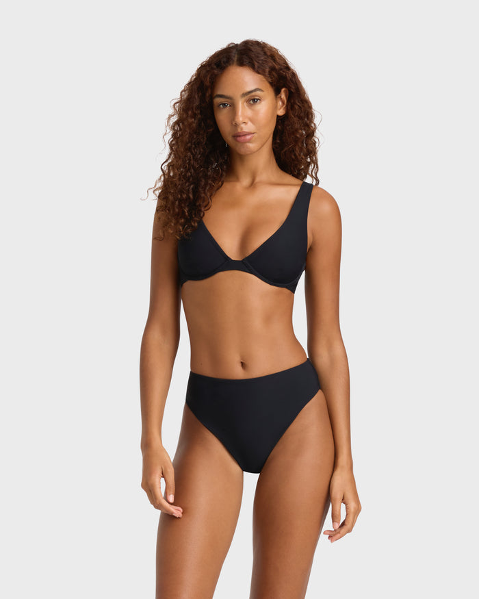 bondi born Fern Bikini Bottom - Black (Sculpteur®)