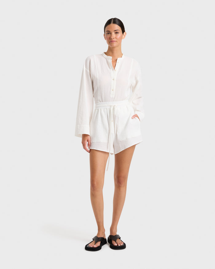 bondi born Hastings Organic Cotton Short - White