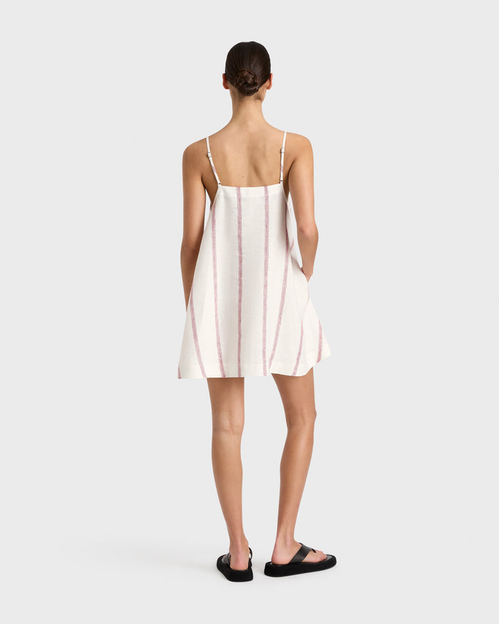 Bondi Born Kiama Mini Dress - Red Stripe