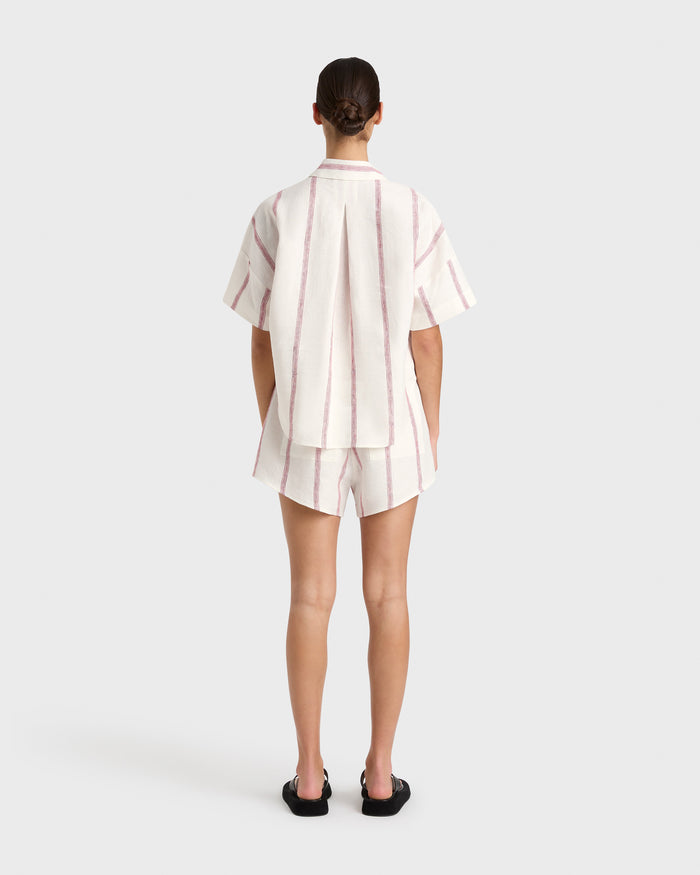 Bondi Born Kiama Short Sleeve Shirt - Red Stripe