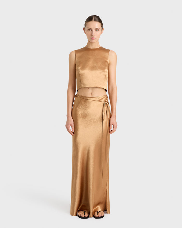 bondi born Kobe Bias Maxi Skirt - Honey