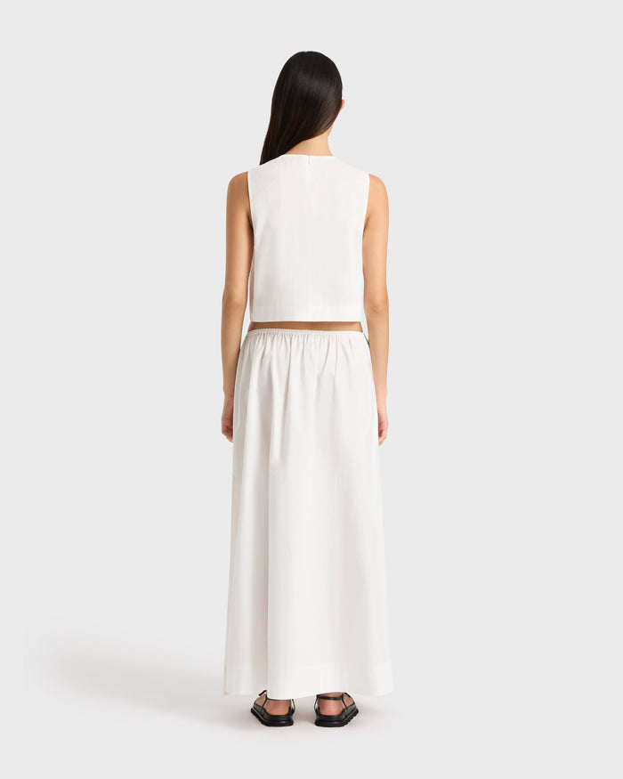 Bondi Born Kyoto Drawstring Maxi Skirt - White