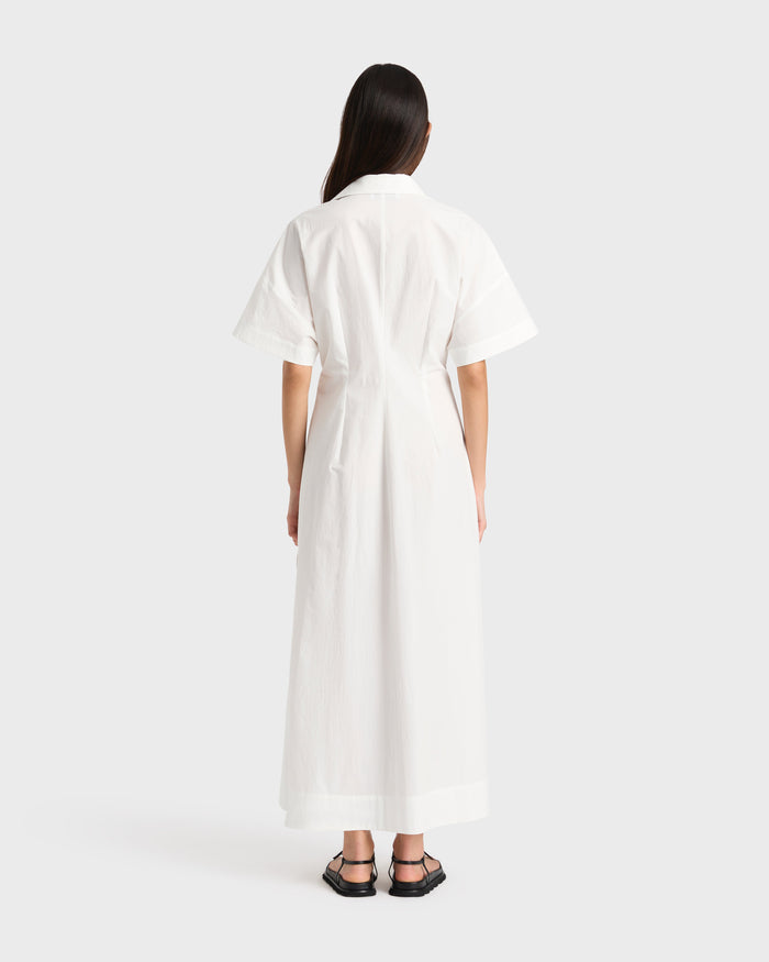 Bondi Born Kyoto Lace Front Shirt Dress - White