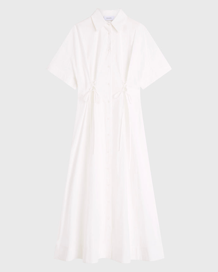Bondi Born Kyoto Lace Front Shirt Dress - White