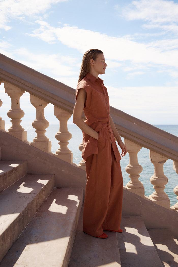 Bondi Born Kyoto Pleat Front Pant - Sienna