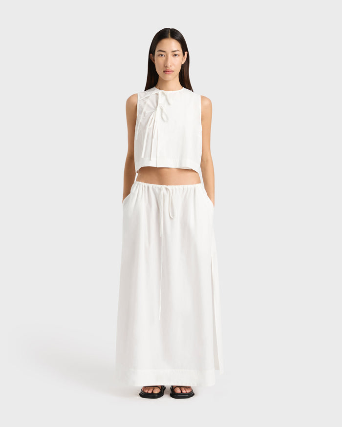 bondi born Kyoto Tie-Front Top - White