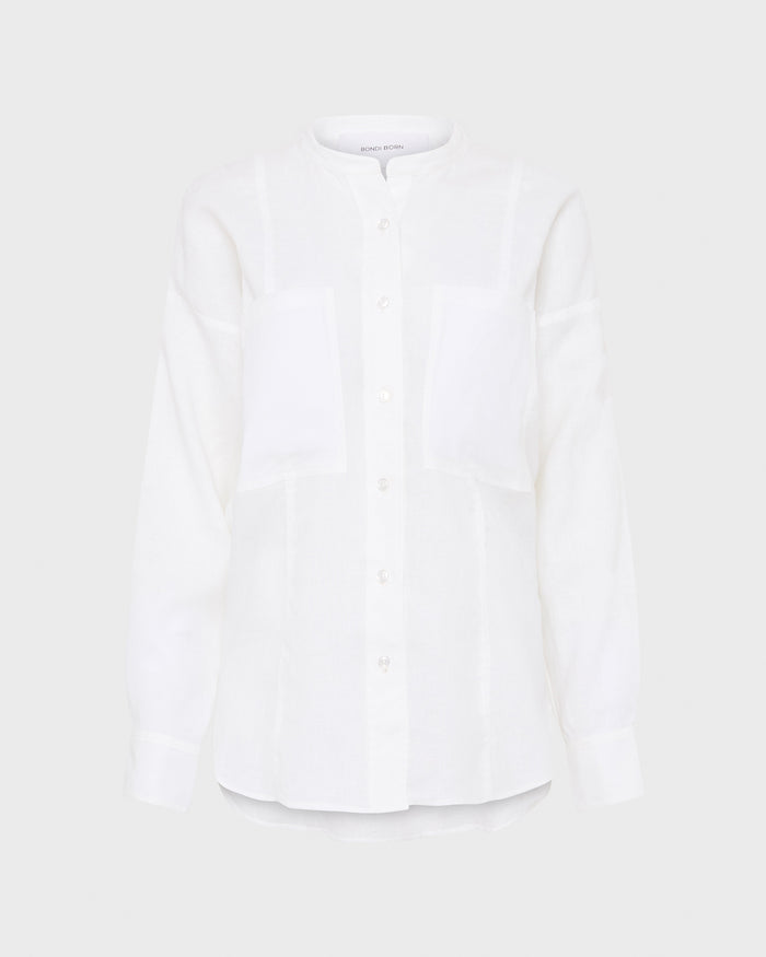 Bondi Born Leiden Long Sleeve Shirt - White