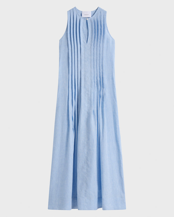 Bondi Born Leiden Pleat Front Maxi Dress - Sky