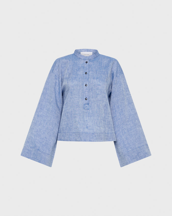 Bondi Born Leiden Relaxed Sleeve Top - Denim