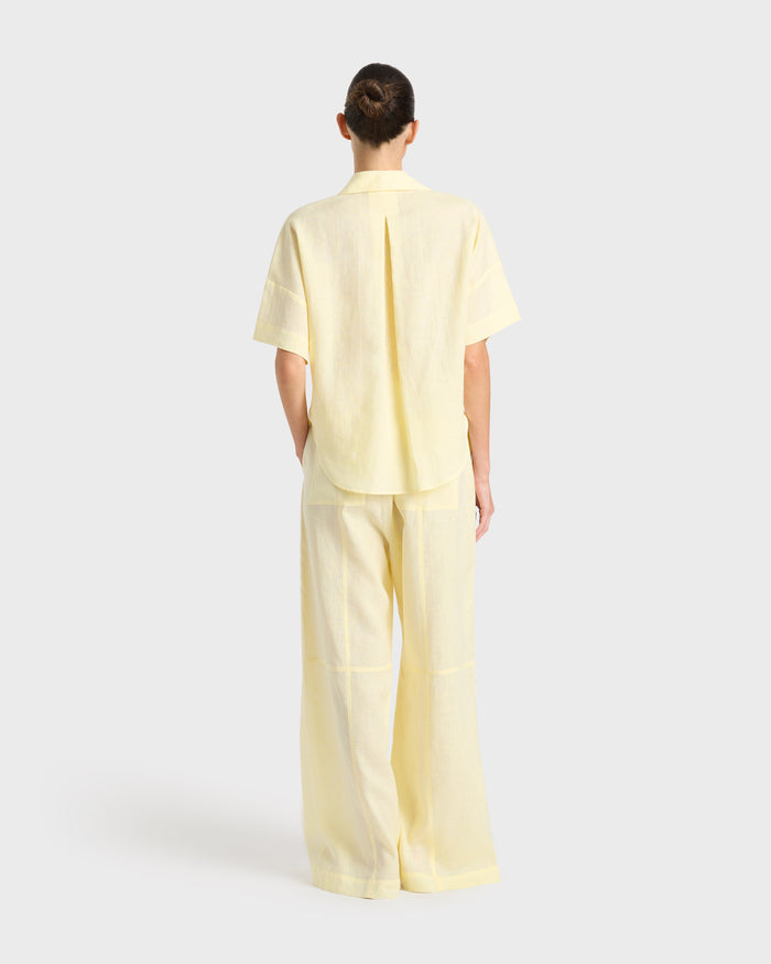 Bondi Born Leiden Short Sleeve Shirt - Lemon