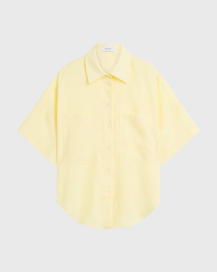 Bondi Born Leiden Short Sleeve Shirt - Lemon