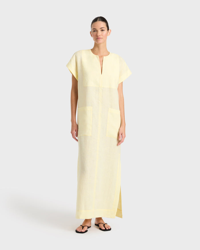 bondi born Leiden Universal Tunic Dress - Lemon