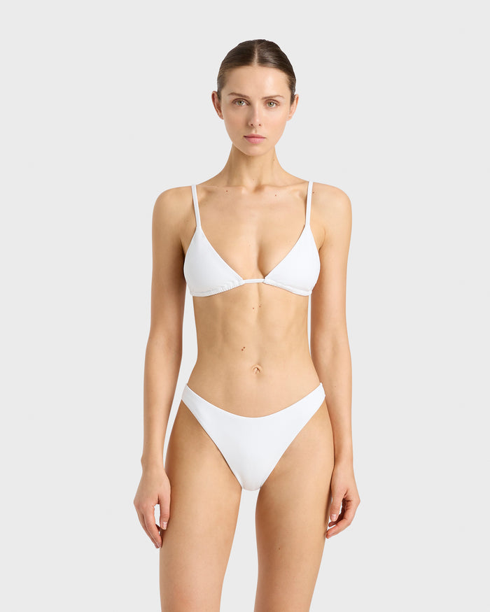 bondi born Lulu Bikini Top - White (Embodee™)