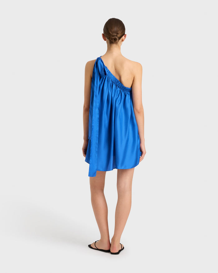 Bondi Born Marfa Silk Mini Dress - Cerulean