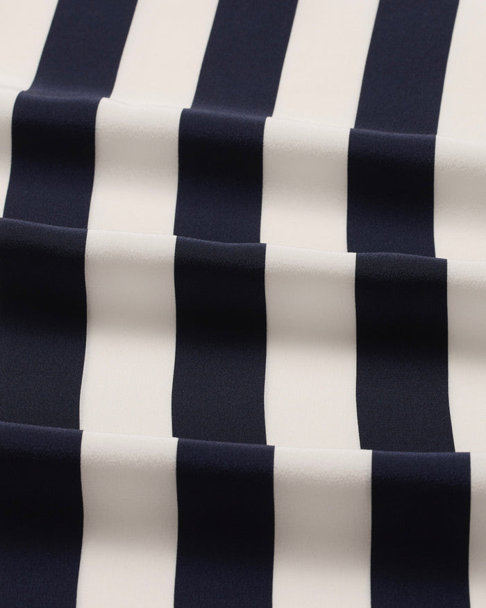 Bondi Born Orta Silk Maxi Shirt Dress - Navy Stripe