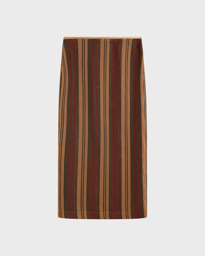 Bondi Born Sana Mesh Pencil Skirt - Bronze Stripe