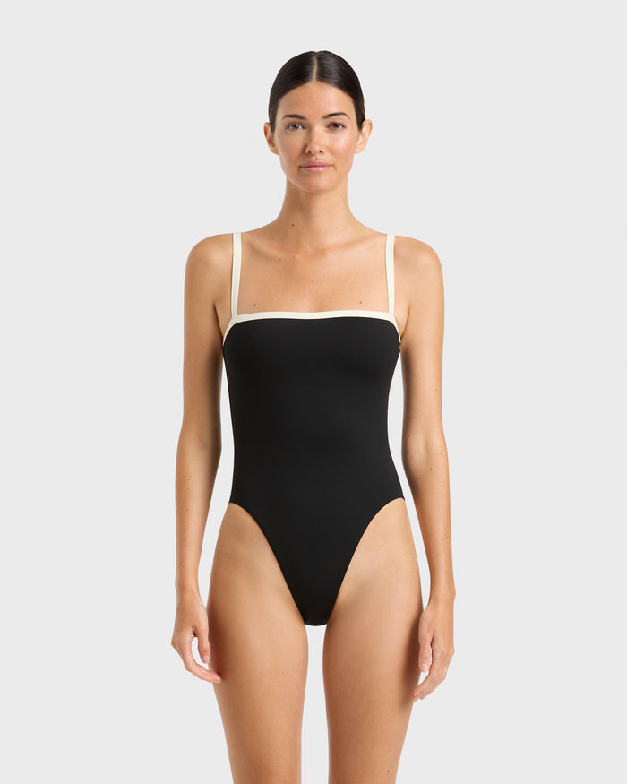 bondi born Harlow One Piece - Black & Porcelain (Embodee™)