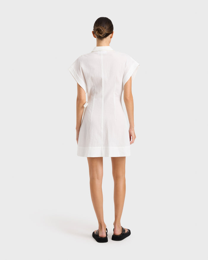 Bondi Born Hastings Organic Cotton Mini Wrap Dress - White