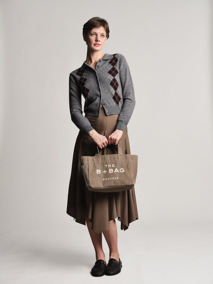 bonheur Canvas Chocolate Malt Small Tote Bag