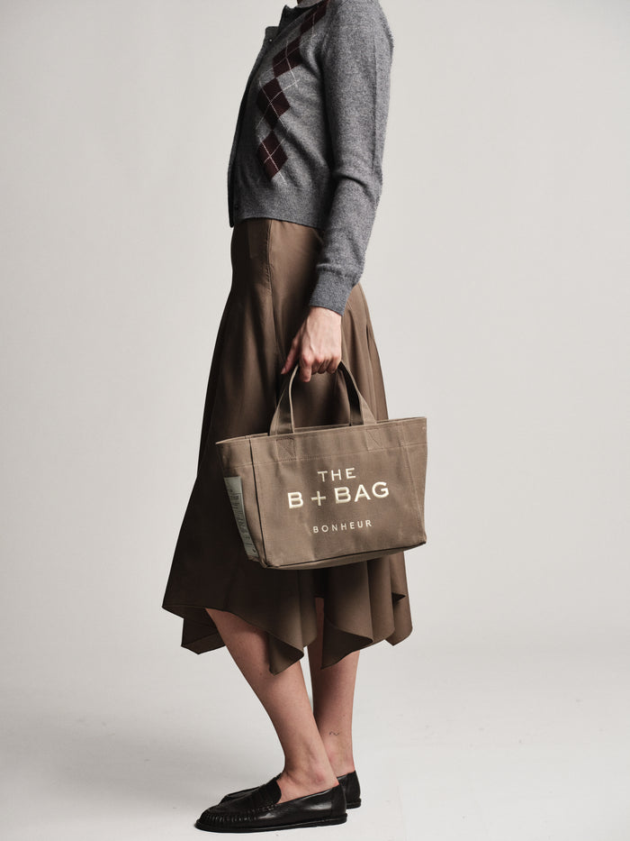 bonheur Canvas Chocolate Malt Small Tote Bag