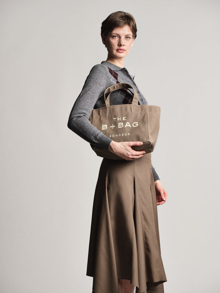 bonheur Canvas Chocolate Malt Small Tote Bag