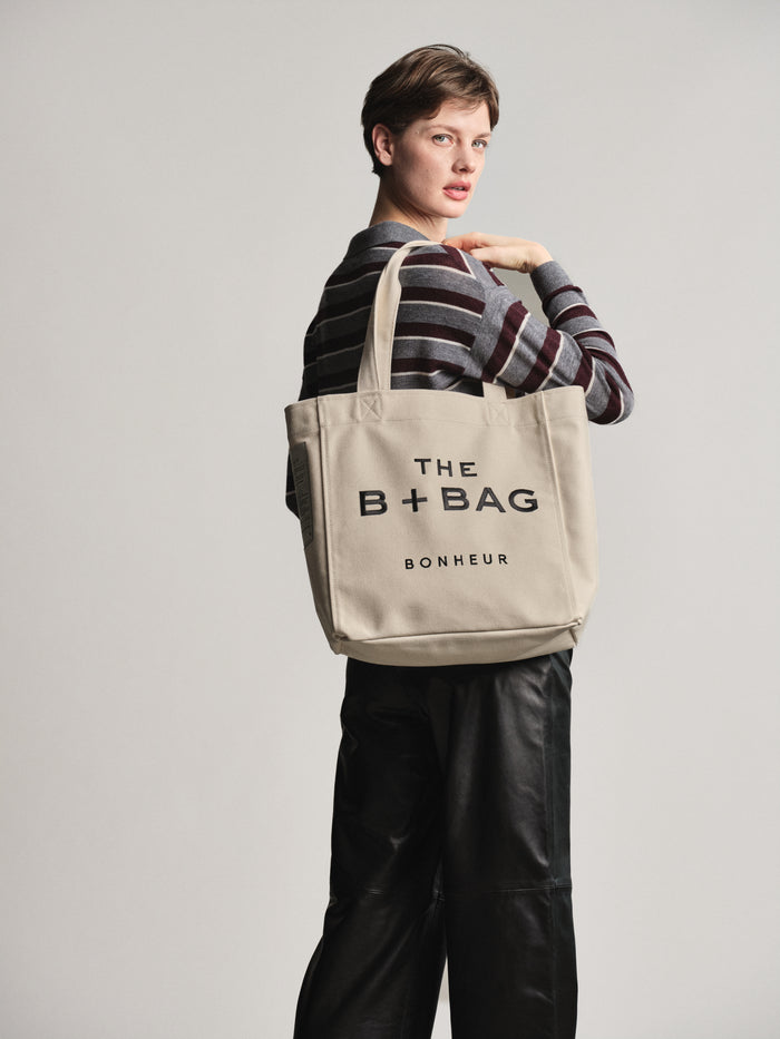 Bonheur Canvas Coconut Milk Medium Tote Bag